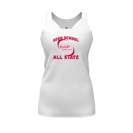 [FT0TRBWH-FYS-LOGO1] Decker Racerback Tank Top (Female Youth S, White, Logo 1)