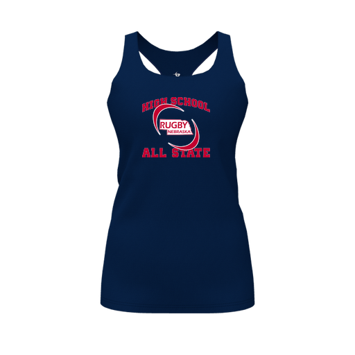 [FT0TRBNV-FYS-LOGO1] Decker Racerback Tank Top (Female Youth S, Navy, Logo 1)