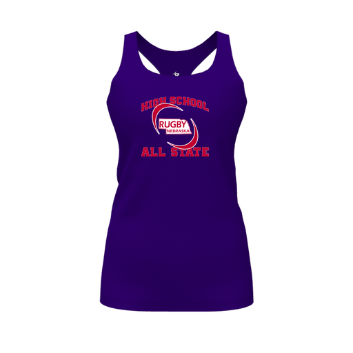 [FT0TRBPP-FYS-LOGO1] Decker Racerback Tank Top (Female Youth S, Purple, Logo 1)