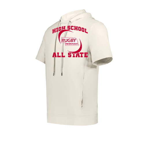 [222505.907.S-LOGO1] Men's Venturs Soft Knit Short Sleeve Hoodie (Adult S, White, Logo 1)